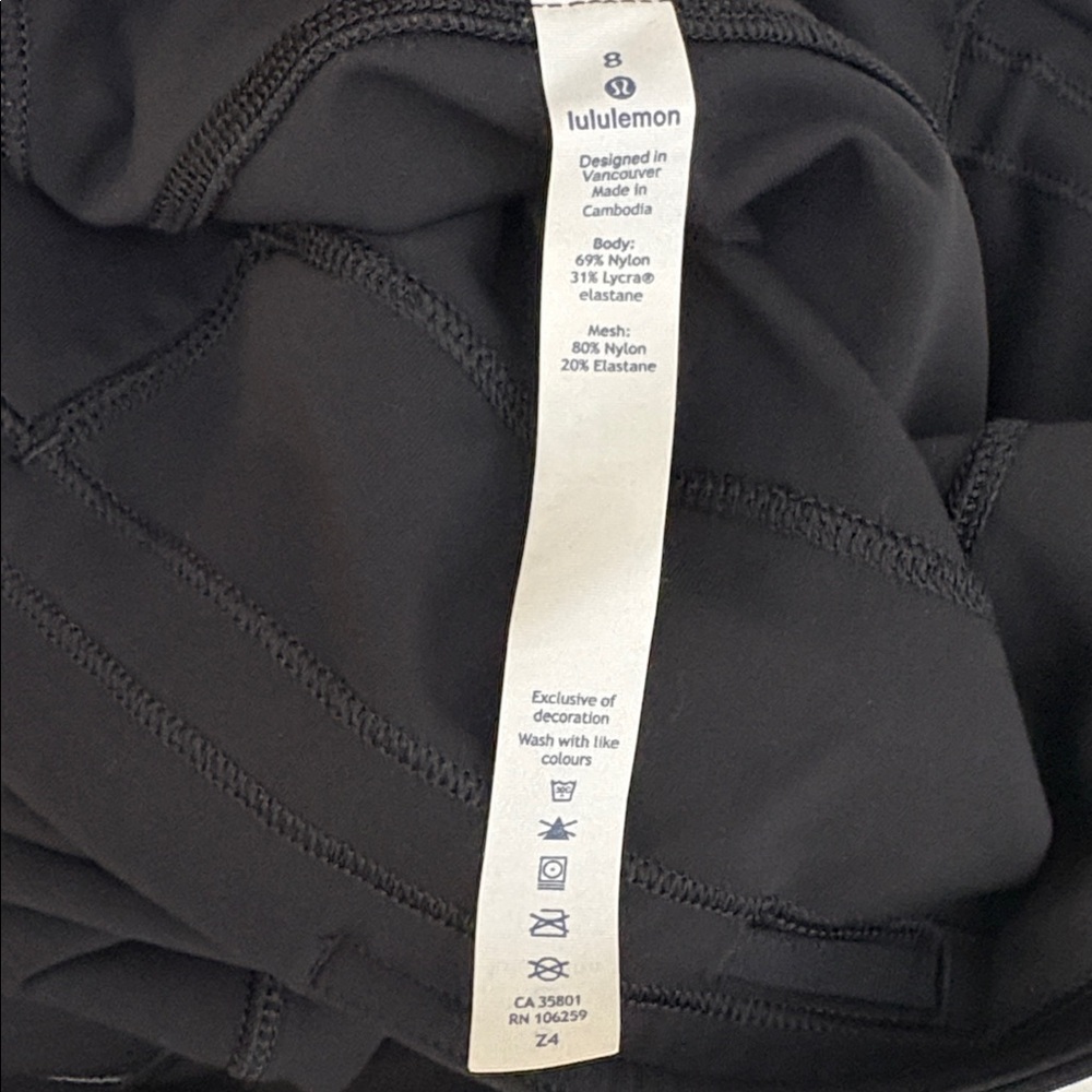 Lululemon Athletica Speed Up Crop Black Capri 21” High Waisted Leggings Size 8 - Picture 3 of 5
